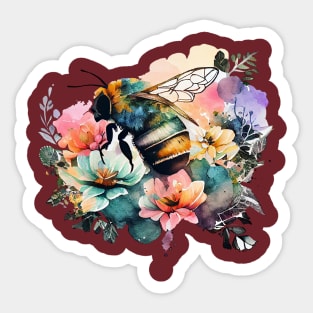 Floral Bee Watercolor 3.0 Sticker